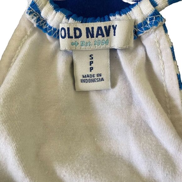 Old Navy Blue White Striped Sleeveless Tie front Summer Tank Top Size Small - Picture 3 of 5